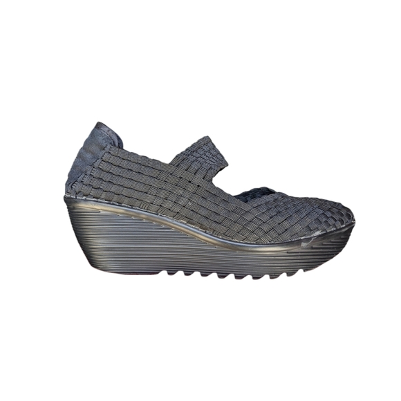 Bernie Mev. Woven Black Lulia Slip On Memory Foam Comfort Wedge 41 EU 8 US - Picture 2 of 8